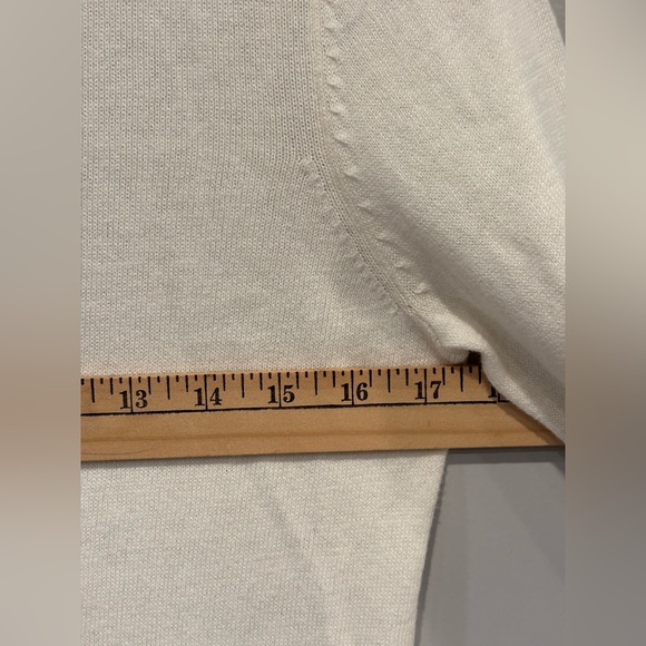 Lacoste V Neck Beige Cream Sweater Colton and cashmere Size 38 - Picture 8 of 9